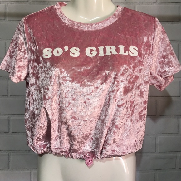 short sleeve crushed velvet graphic top - Picture 3 of 6